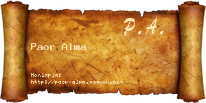 Paor Alma névjegykártya